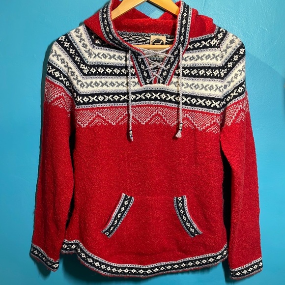 artesania Sweaters - Artesania Alpaca sweater hoodie small Peruvian red